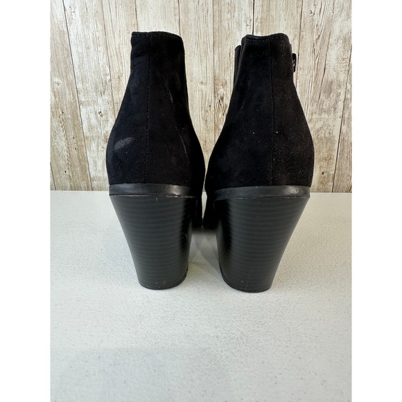 Banana Republic Womens Boots Size 8 Black Suede Side Zipper Slip On Ankle Bootie - Picture 5 of 12